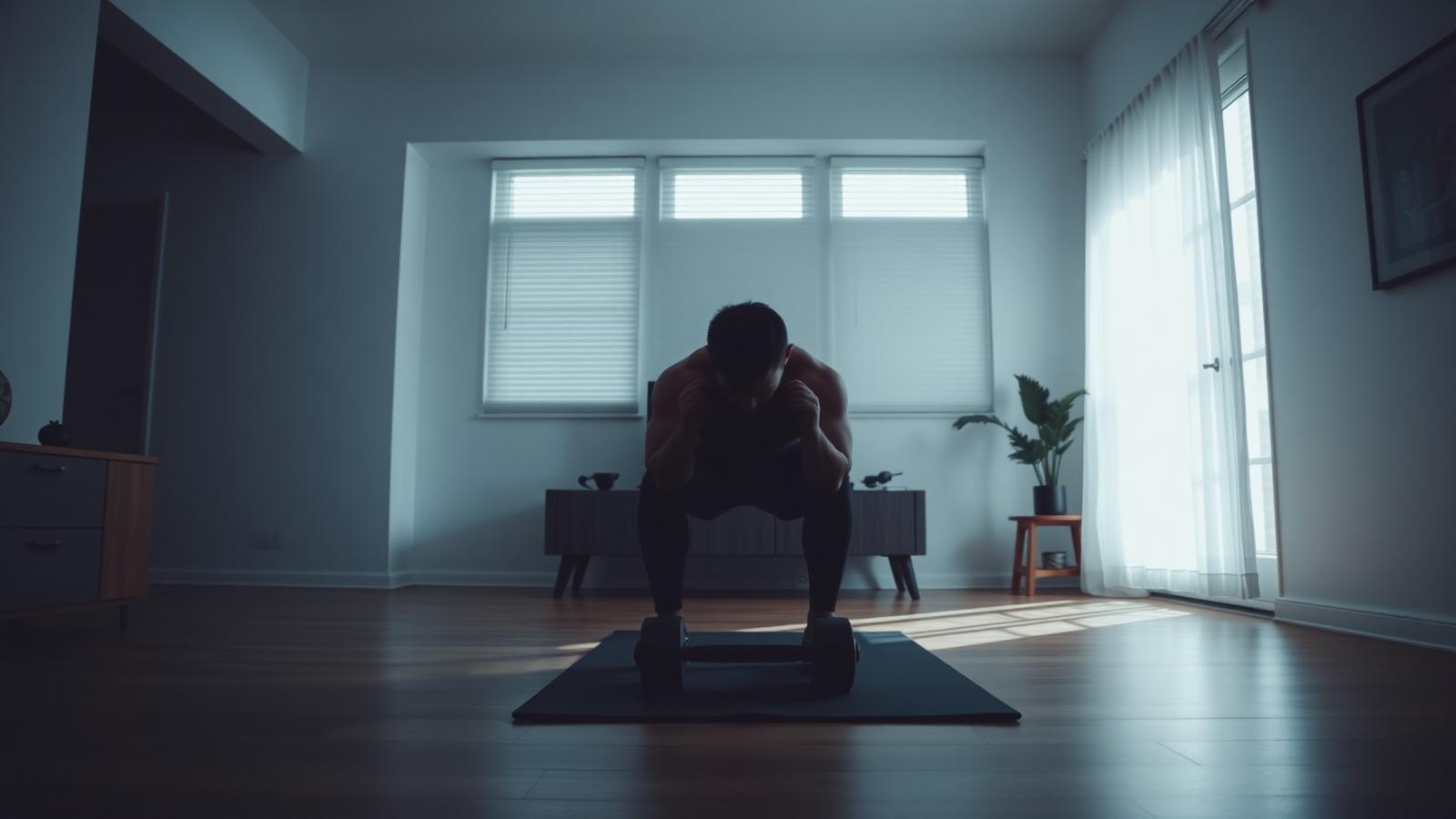 Home Tabata workout with dumbbells